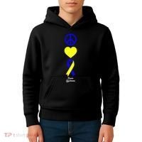 Down Syndrome Peace And Love Ribbon Kids Hoodie thumb 4