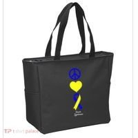 Down Syndrome Peace And Love Ribbon Tote Bag thumb 2