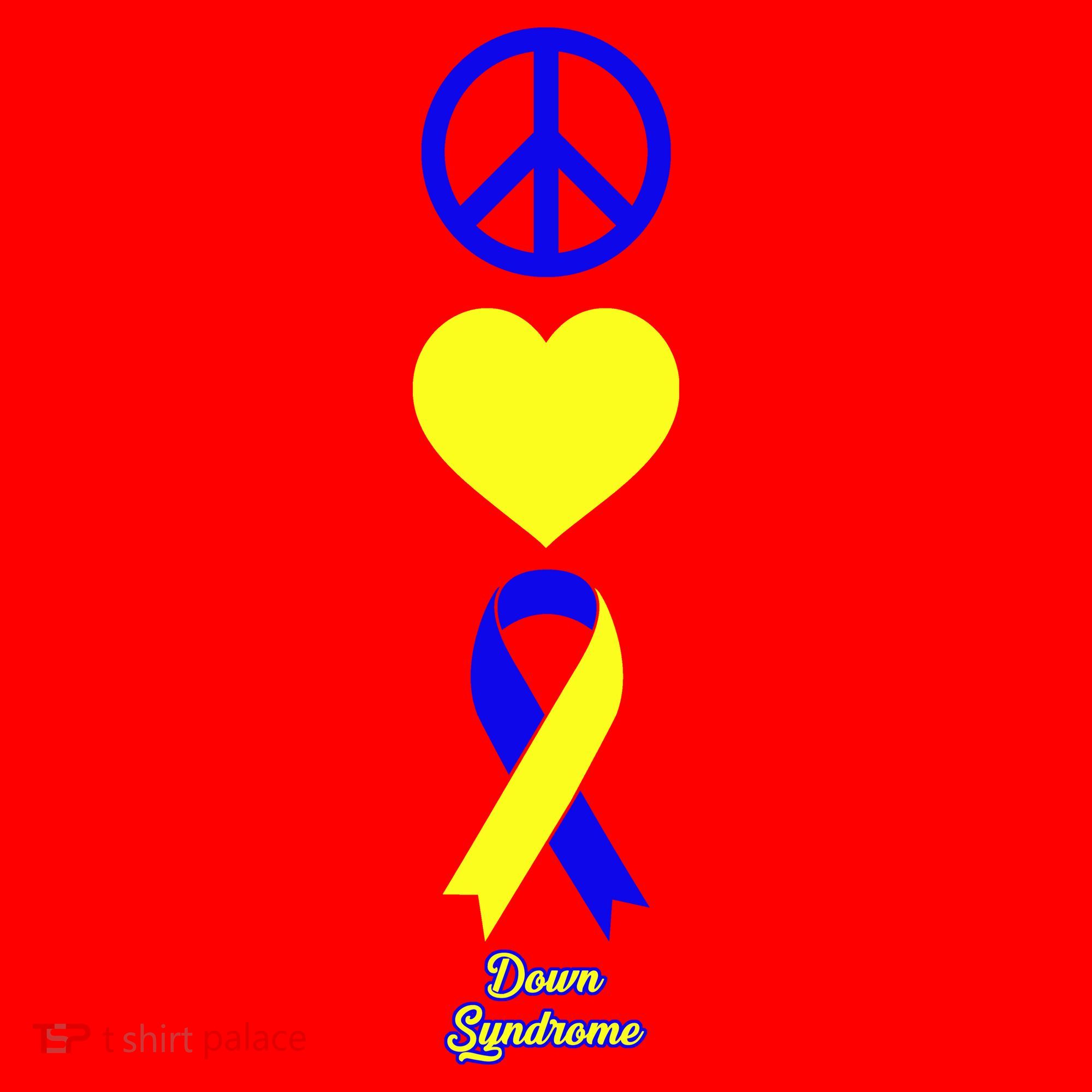 Down Syndrome Peace And Love Ribbon Santa Hat