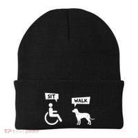 Dog Pet Lover Funny Sit Walk Wheelchair User For Dogs Owner Beanie thumb 0
