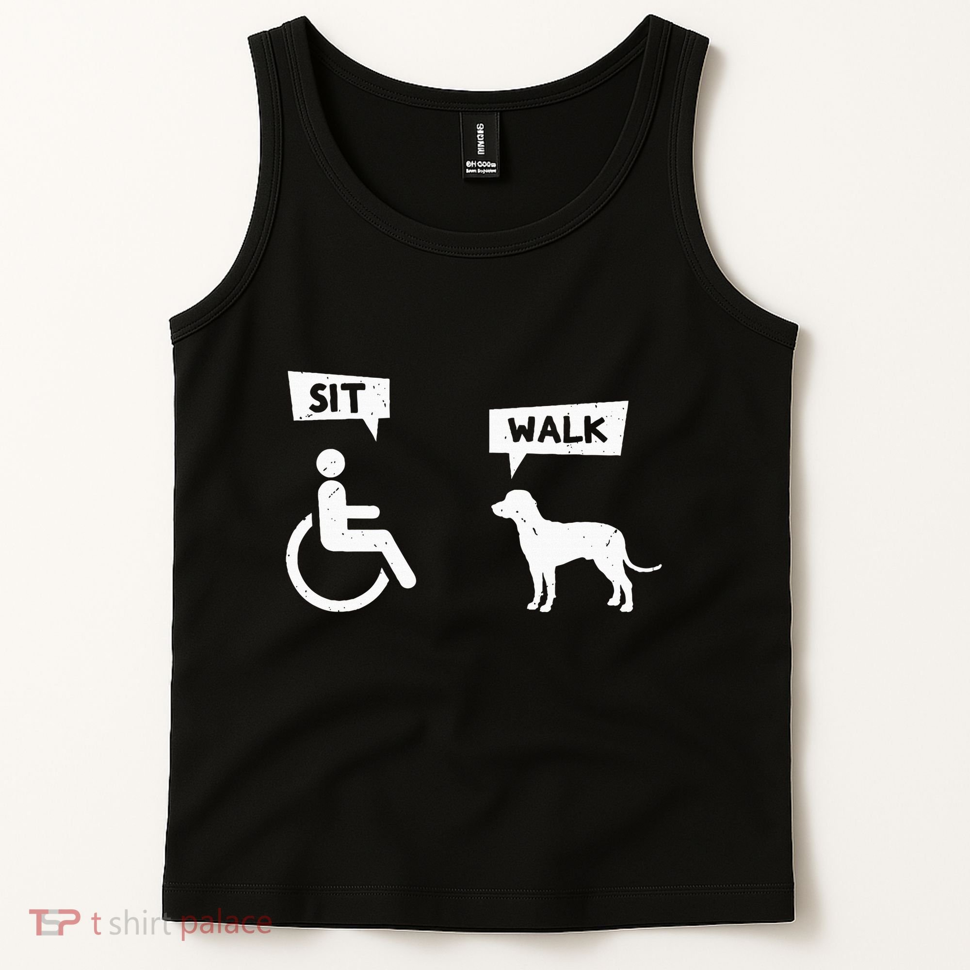 Dog Pet Lover Funny Sit Walk Wheelchair User For Dogs Owner Tank Top