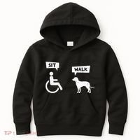 Dog Pet Lover Funny Sit Walk Wheelchair User For Dogs Owner Kids Hoodie thumb 0