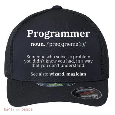 Definition Programmer Meaning Computer Science & Coding Flexfit Unipanel Trucker Cap