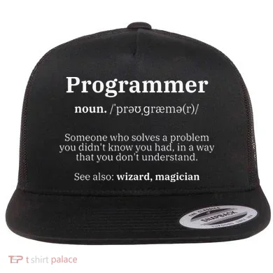 Definition Programmer Meaning Computer Science & Coding Flat Bill Trucker Hat