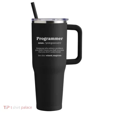 Definition Programmer Meaning Computer Science & Coding 40oz Vacuum Insulated Stainless Steel Travel Tumbler