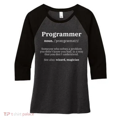 Definition Programmer Meaning Computer Science & Coding Women's Tri-Blend 3/4-Sleeve Raglan Shirt