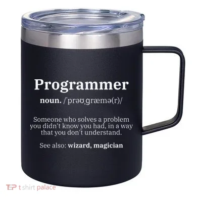 Definition Programmer Meaning Computer Science & Coding 12oz Stainless Steel Coffee Mug