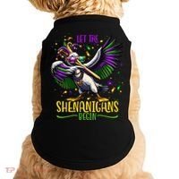 Dabbing Pelikan Mardi Gras Costume Let The Shenanigans Begin Doggie Tank thumb 0