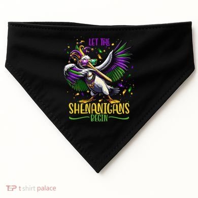 Dabbing Pelikan Mardi Gras Costume Let The Shenanigans Begin USA-Made Doggie Bandana
