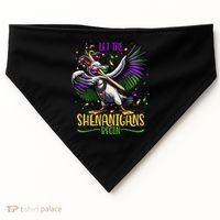 Dabbing Pelikan Mardi Gras Costume Let The Shenanigans Begin USA-Made Doggie Bandana thumb 0