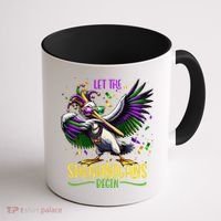 Dabbing Pelikan Mardi Gras Costume Let The Shenanigans Begin Coffee Mug thumb 1