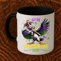 Dabbing Pelikan Mardi Gras Costume Let The Shenanigans Begin Coffee Mug thumb 2