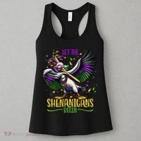 Dabbing Pelikan Mardi Gras Costume Let The Shenanigans Begin Women's Tank Top thumb 3