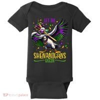 Dabbing Pelikan Mardi Gras Costume Let The Shenanigans Begin Baby Bodysuit thumb 0