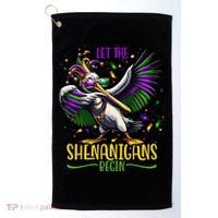 Dabbing Pelikan Mardi Gras Costume Let The Shenanigans Begin Golf Towel thumb 0