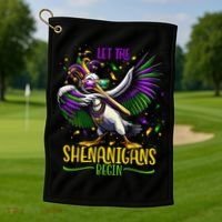 Dabbing Pelikan Mardi Gras Costume Let The Shenanigans Begin Golf Towel thumb 1