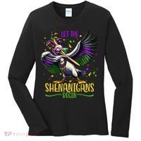 Dabbing Pelikan Mardi Gras Costume Let The Shenanigans Begin Women's Long Sleeve Shirt thumb 0