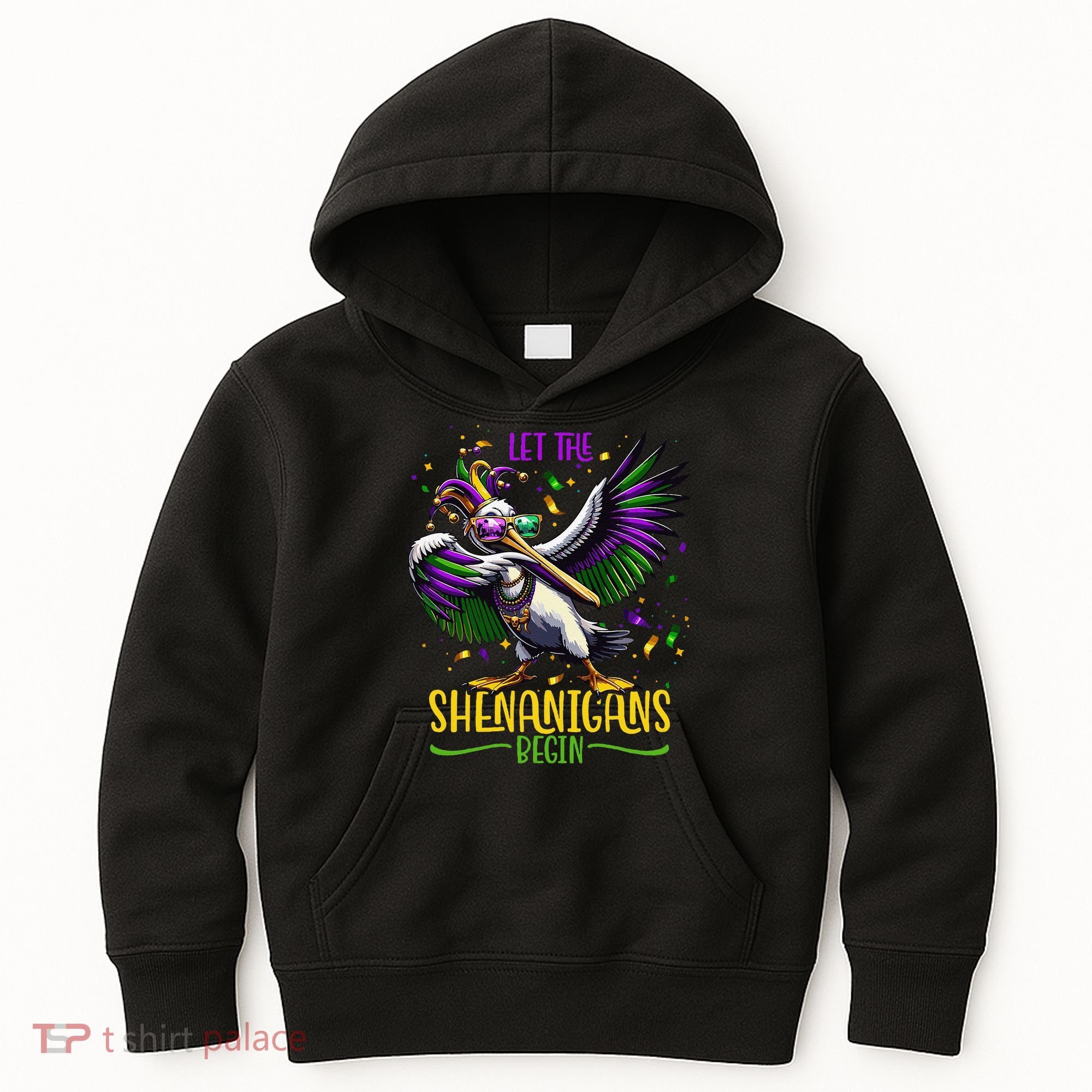 Dabbing Pelikan Mardi Gras Costume Let The Shenanigans Begin Kids Hoodie