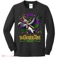 Dabbing Pelikan Mardi Gras Costume Let The Shenanigans Begin Kids Long Sleeve Shirt thumb 0