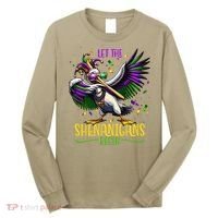 Dabbing Pelikan Mardi Gras Costume Let The Shenanigans Begin Long Sleeve Shirt thumb 0