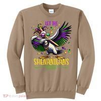 Dabbing Pelikan Mardi Gras Costume Let The Shenanigans Begin Sweatshirt thumb 0