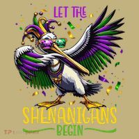 Dabbing Pelikan Mardi Gras Costume Let The Shenanigans Begin Sweatshirt thumb 2