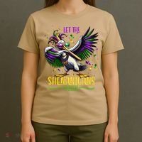 Dabbing Pelikan Mardi Gras Costume Let The Shenanigans Begin T-Shirt thumb 4