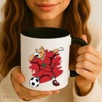Dabbing Pitbull Morocco Soccer Fans Jersey Moroccan Football Gift Coffee Mug thumb 3
