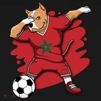 Dabbing Pitbull Morocco Soccer Fans Jersey Moroccan Football Gift Women's Hoodie thumb 2