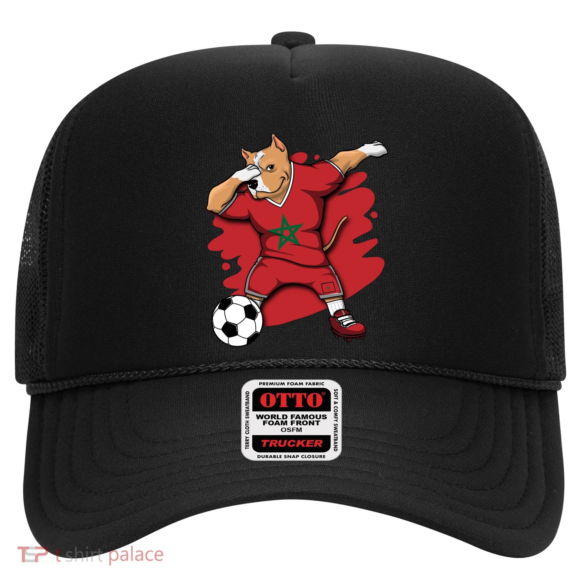 Dabbing Pitbull Morocco Soccer Fans Jersey Moroccan Football Gift Hat
