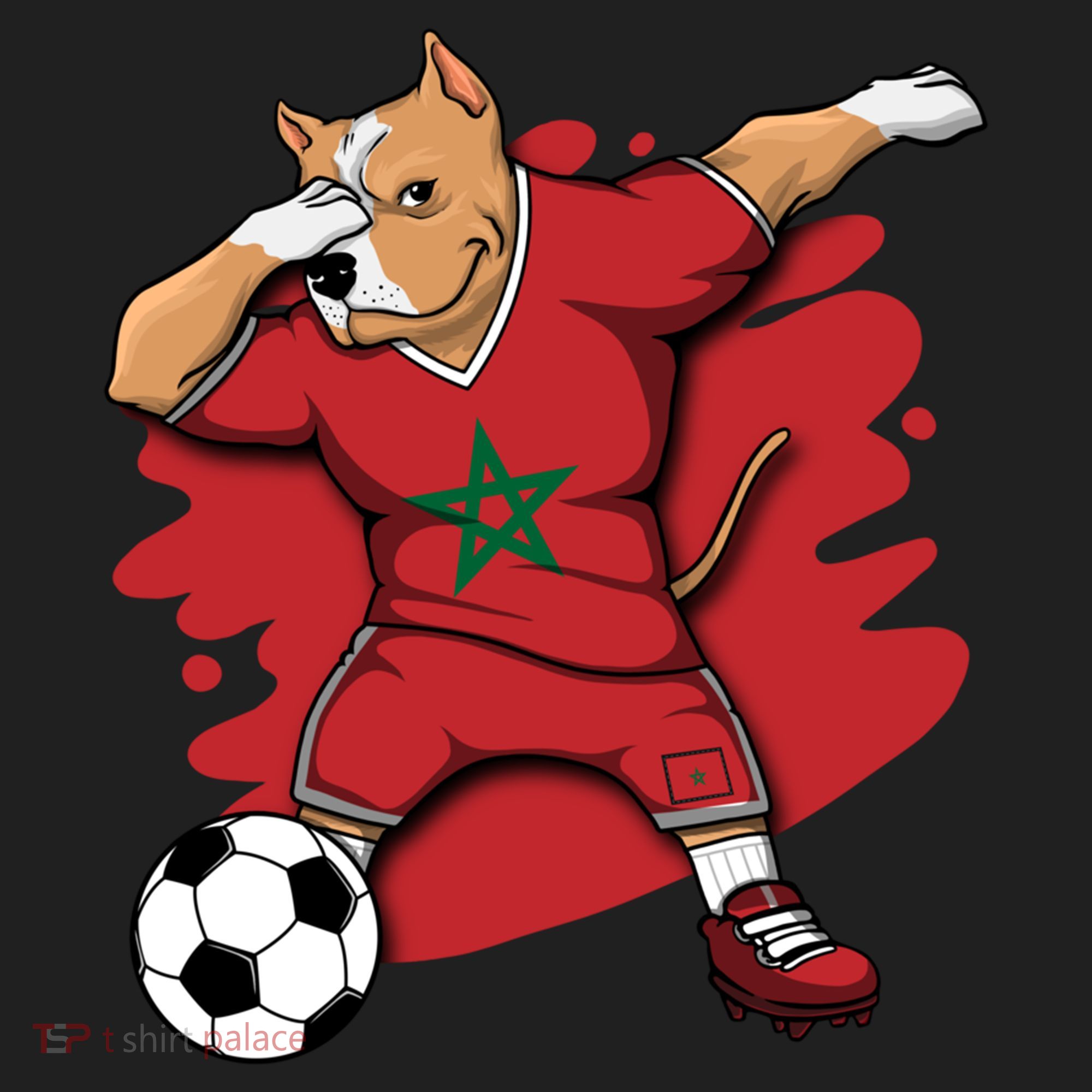 Dabbing Pitbull Morocco Soccer Fans Jersey Moroccan Football Gift Hat