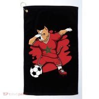 Dabbing Pitbull Morocco Soccer Fans Jersey Moroccan Football Gift Golf Towel thumb 0
