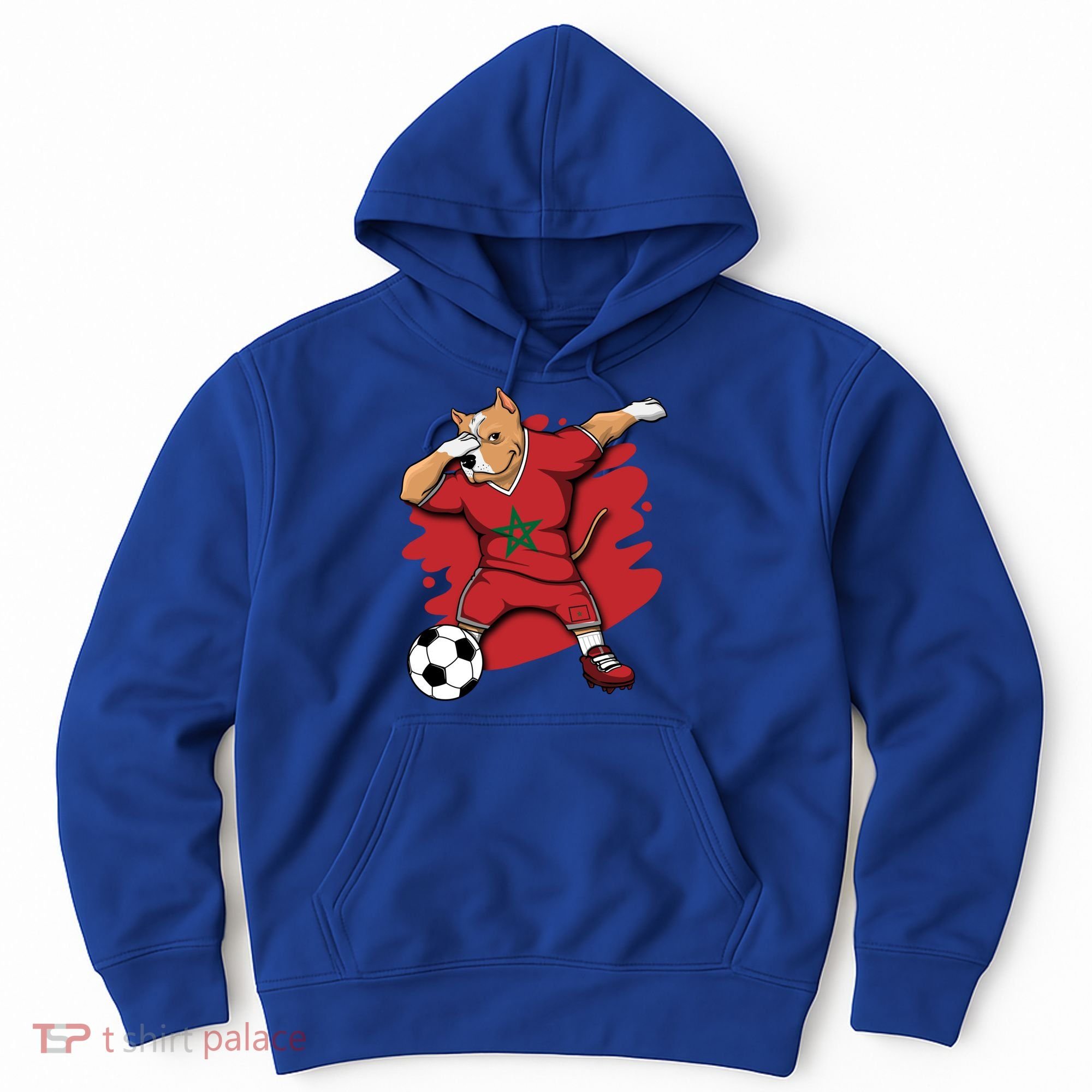 Dabbing Pitbull Morocco Soccer Fans Jersey Moroccan Football Gift Hoodie