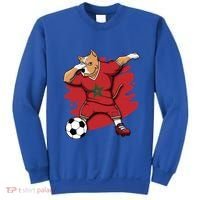Dabbing Pitbull Morocco Soccer Fans Jersey Moroccan Football Gift Sweatshirt thumb 0