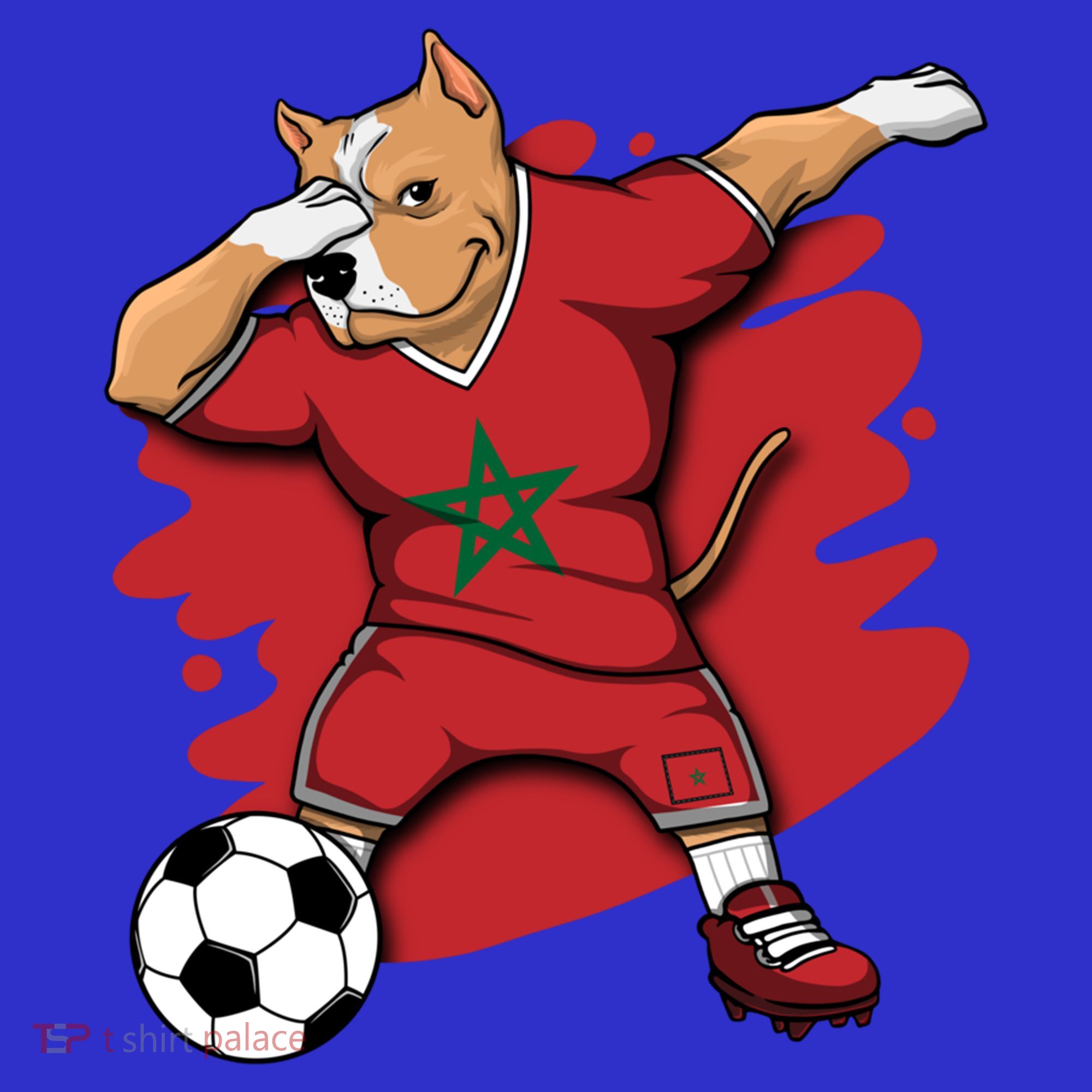 Dabbing Pitbull Morocco Soccer Fans Jersey Moroccan Football Gift Sweatshirt