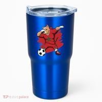 Dabbing Pitbull Morocco Soccer Fans Jersey Moroccan Football Gift Tumbler thumb 0