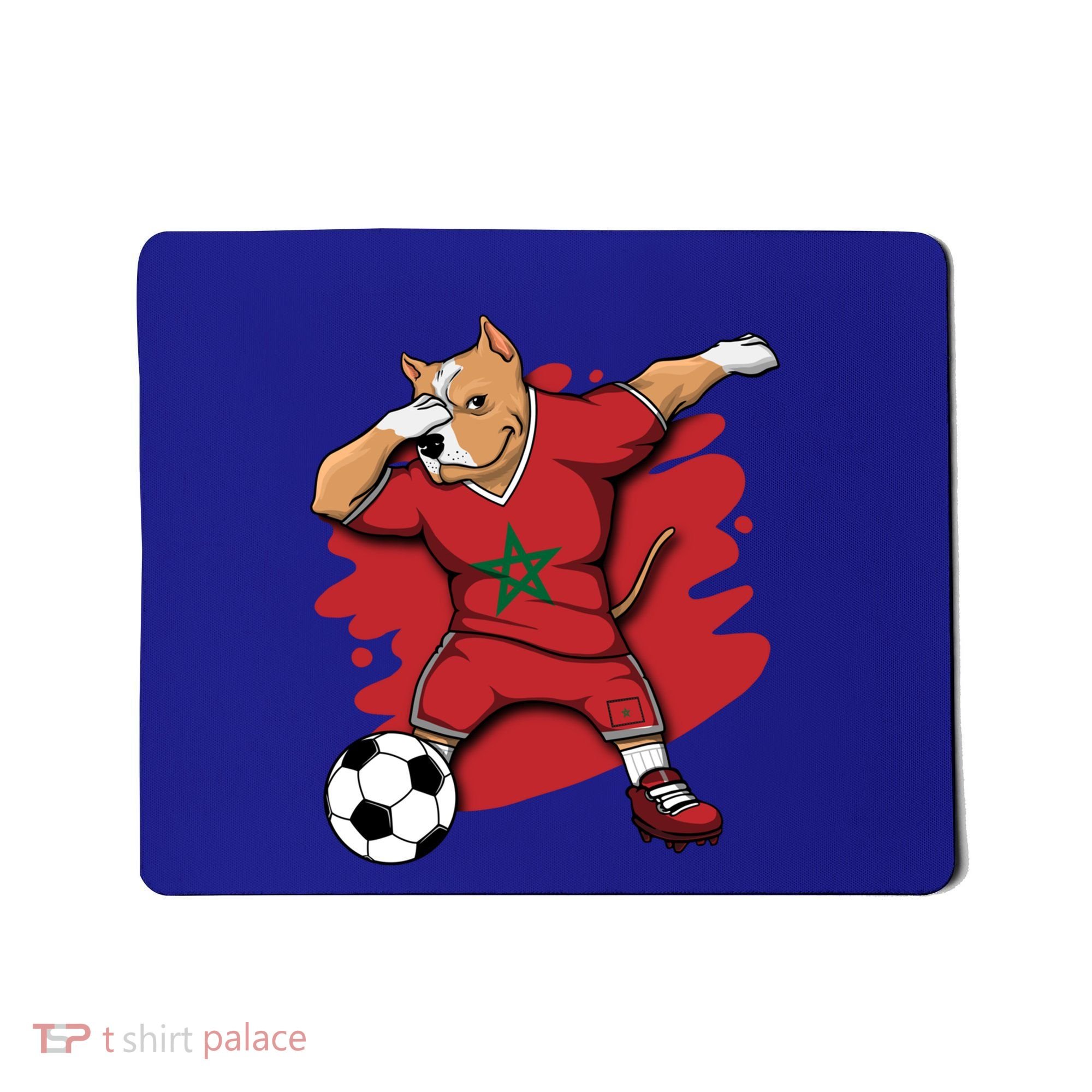 Dabbing Pitbull Morocco Soccer Fans Jersey Moroccan Football Gift Mousepad