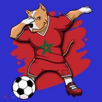 Dabbing Pitbull Morocco Soccer Fans Jersey Moroccan Football Gift Mousepad thumb 1