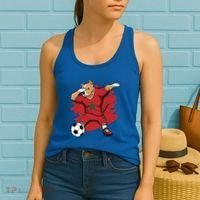 Dabbing Pitbull Morocco Soccer Fans Jersey Moroccan Football Gift Women's Tank Top thumb 2