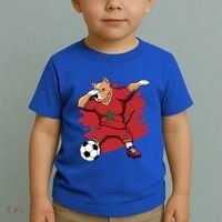 Dabbing Pitbull Morocco Soccer Fans Jersey Moroccan Football Gift Toddler T-Shirt thumb 2
