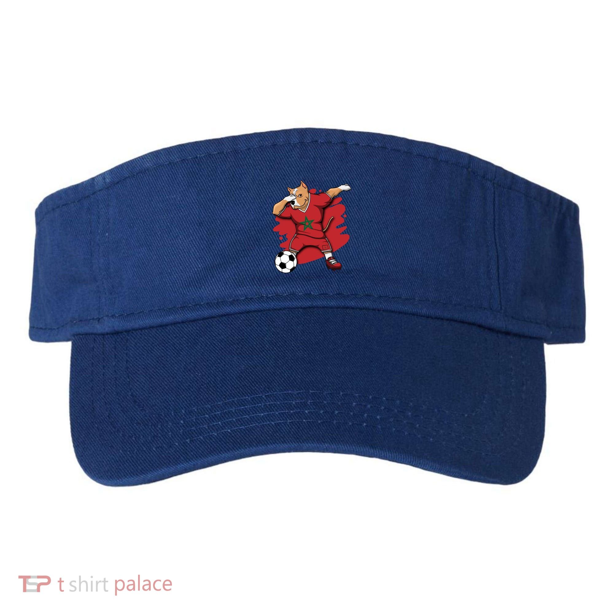 Dabbing Pitbull Morocco Soccer Fans Jersey Moroccan Football Gift Visor