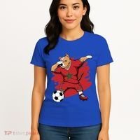 Dabbing Pitbull Morocco Soccer Fans Jersey Moroccan Football Gift Women's T-Shirt thumb 4
