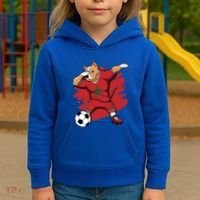 Dabbing Pitbull Morocco Soccer Fans Jersey Moroccan Football Gift Kids Hoodie thumb 3