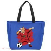 Dabbing Pitbull Morocco Soccer Fans Jersey Moroccan Football Gift Tote Bag thumb 0