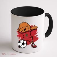 Dabbing Poodle Morocco Soccer Fans Jersey Moroccan Football Funny Gift Coffee Mug thumb 1