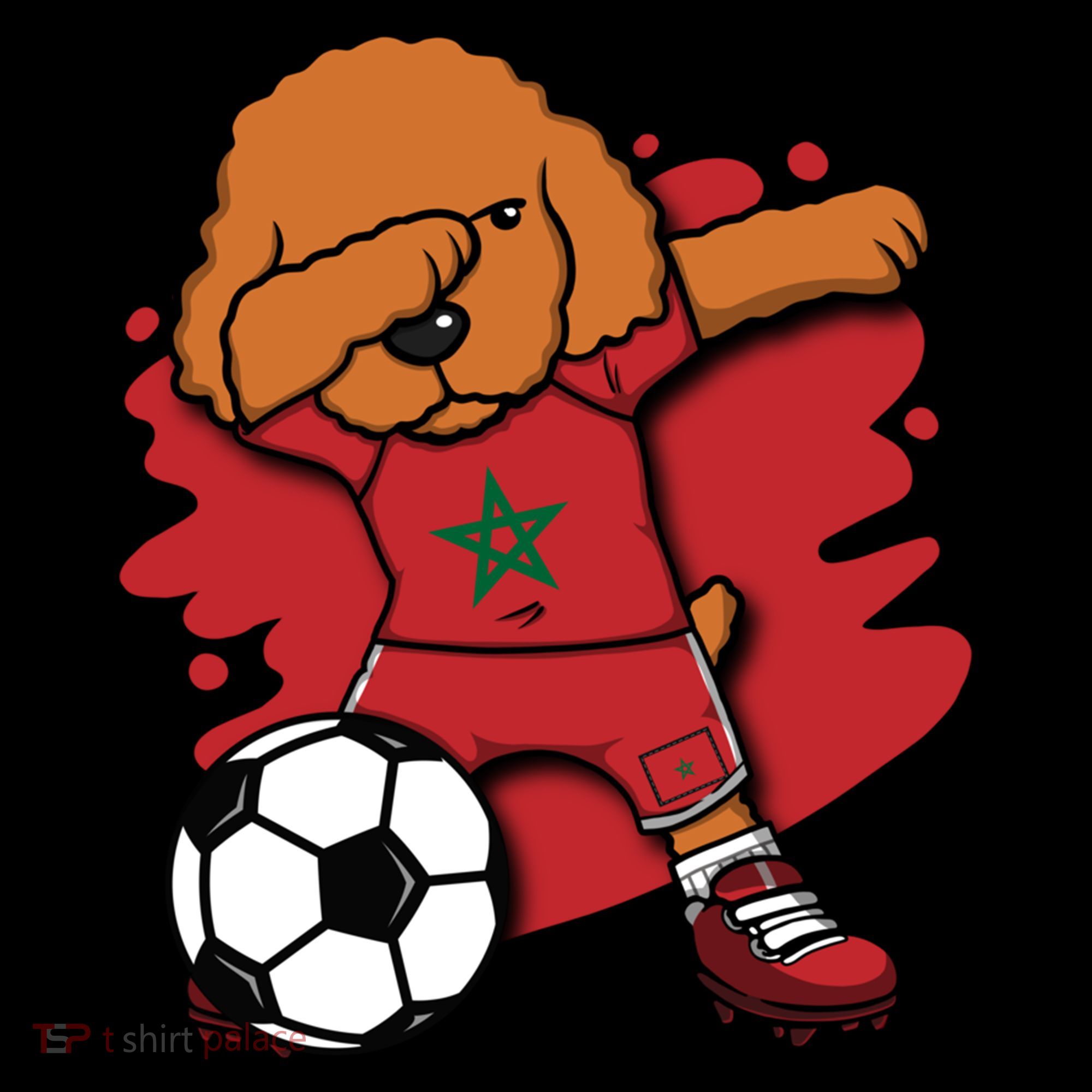Dabbing Poodle Morocco Soccer Fans Jersey Moroccan Football Funny Gift Coffee Mug