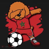 Dabbing Poodle Morocco Soccer Fans Jersey Moroccan Football Funny Gift Women's Hoodie thumb 2
