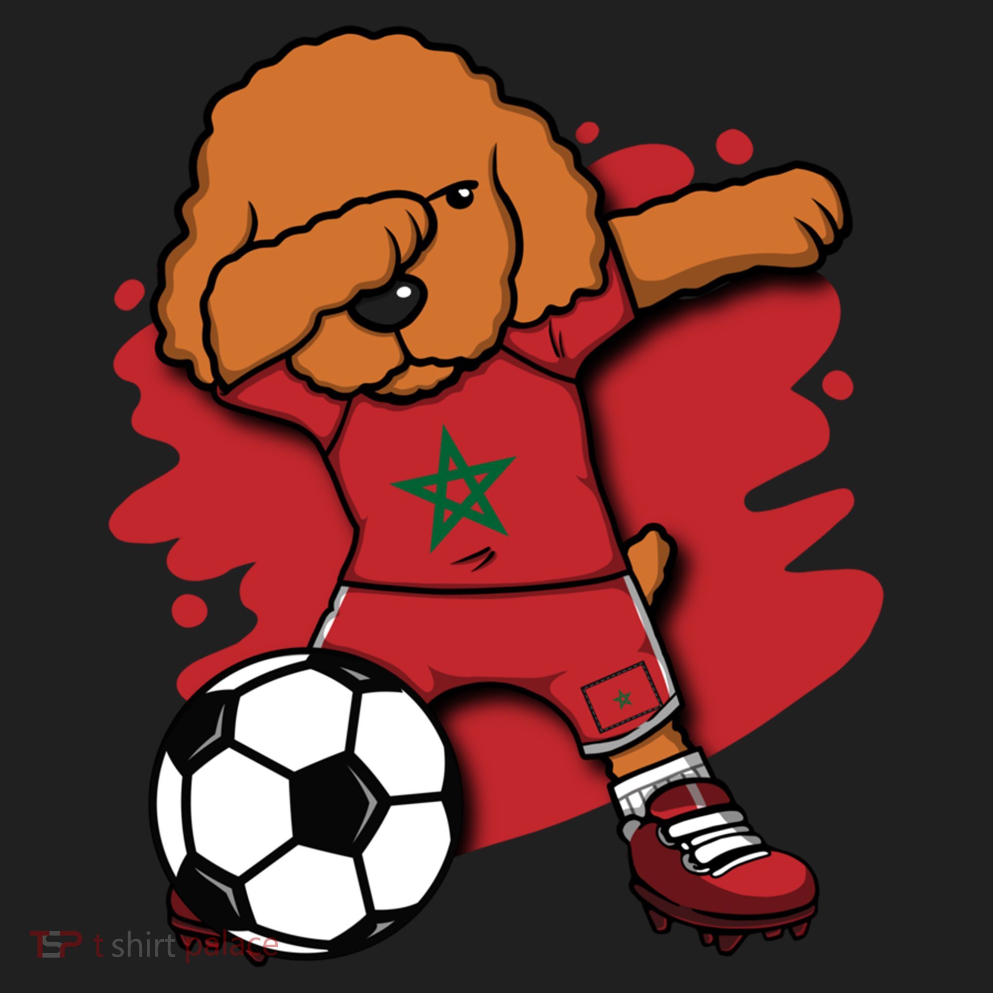 Dabbing Poodle Morocco Soccer Fans Jersey Moroccan Football Funny Gift Hat