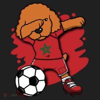 Dabbing Poodle Morocco Soccer Fans Jersey Moroccan Football Funny Gift Golf Towel thumb 3