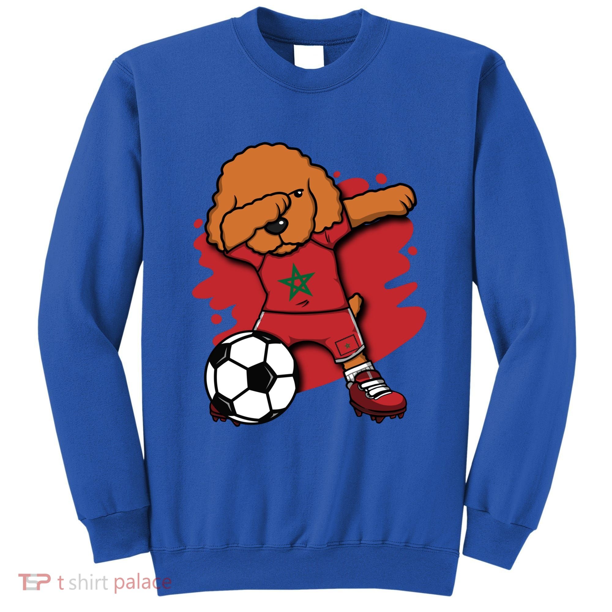Dabbing Poodle Morocco Soccer Fans Jersey Moroccan Football Funny Gift Sweatshirt